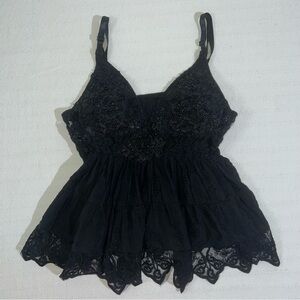 Vintage Y2K Beaded Tank Top Womens Size M Whimsigoth Fairy Grunge Witchy